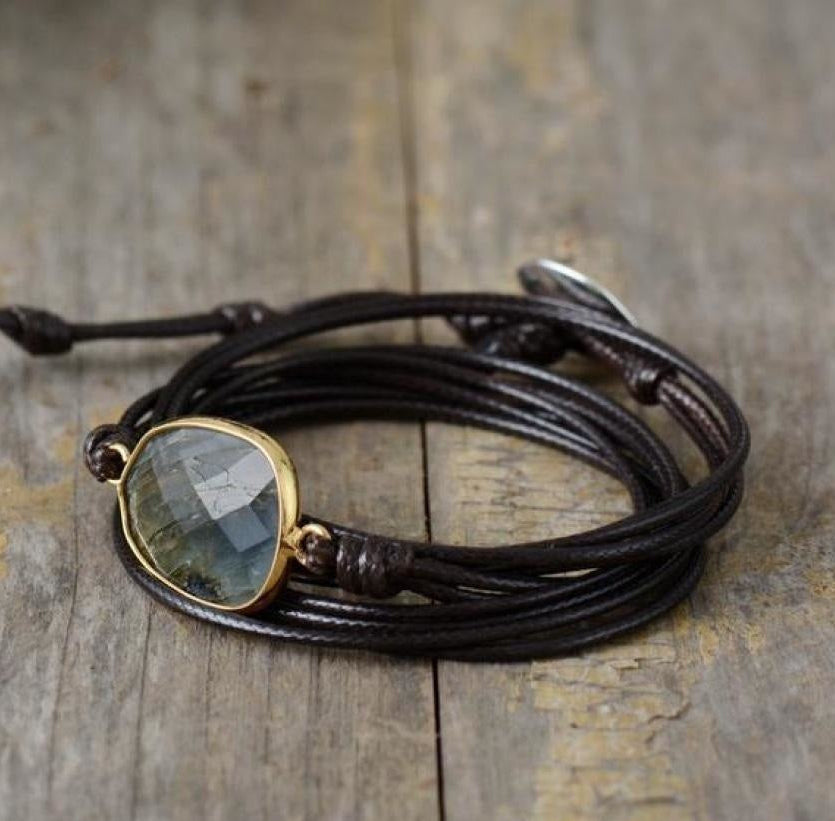 Handmade Natural Labradorite Gemstone Wrap Bracelet™