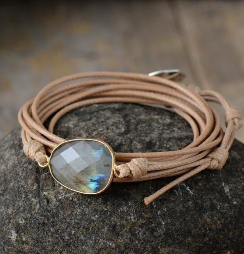 Handmade Natural Labradorite Gemstone Wrap Bracelet™