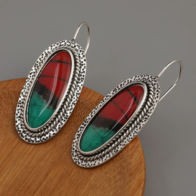 Vintage Red Green Stone