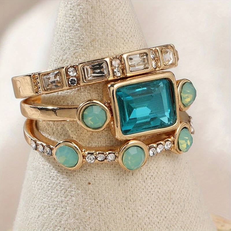 Exclusive Vintage Blue Ring Set