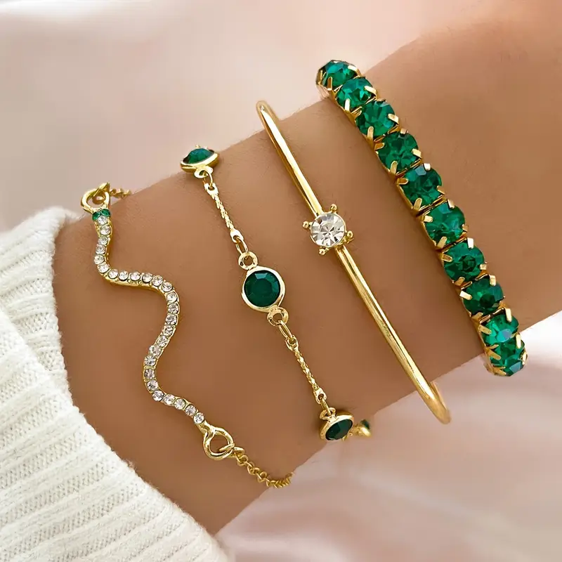 Timeless Green Zirconia Bracelet Set