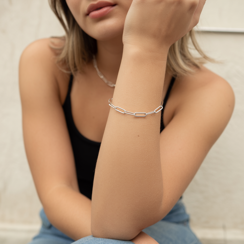Minimal, Modern, Perfectly Versatile Paperclip Chain Bracelet