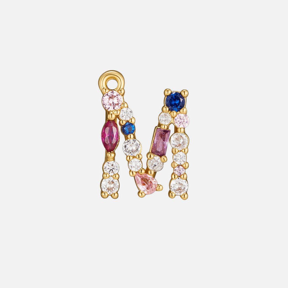 Mila Crystal Letter Charm Necklace