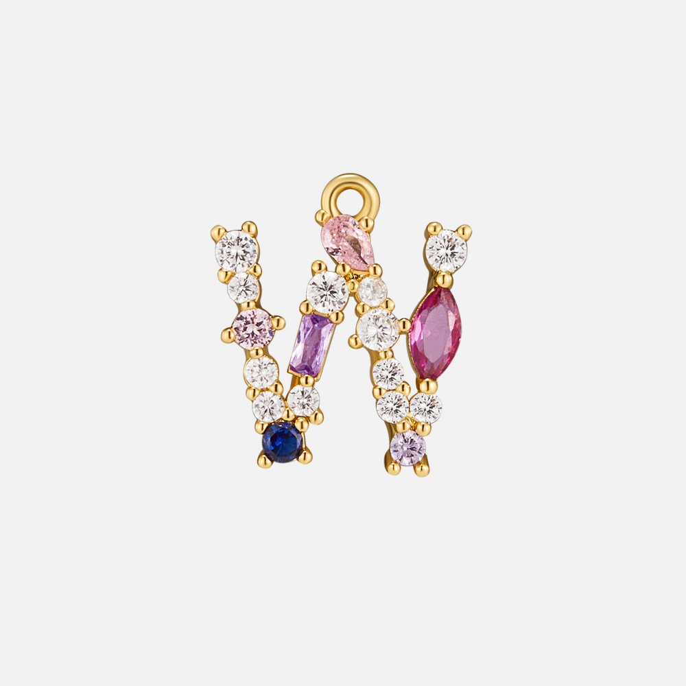 Mila Crystal Letter Charm Necklace