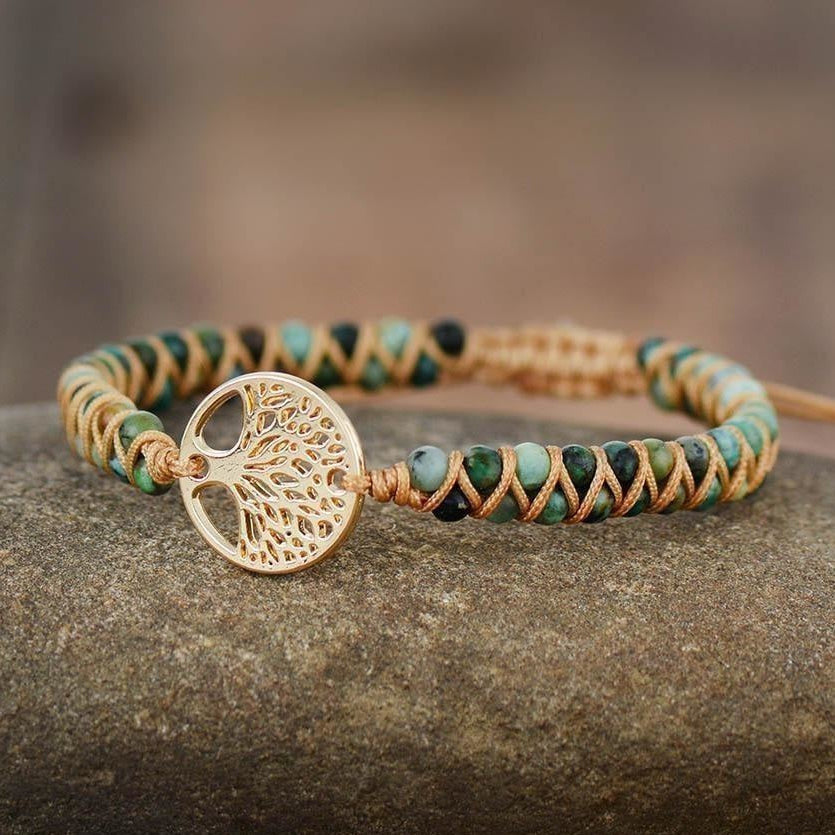 Natural African Turquoise & Tree of Life Bracelet™