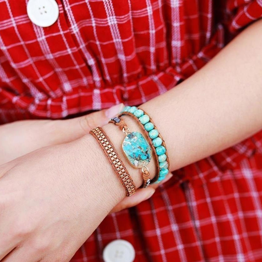 Natural Turquoise Howlite Wrap Bracelet™