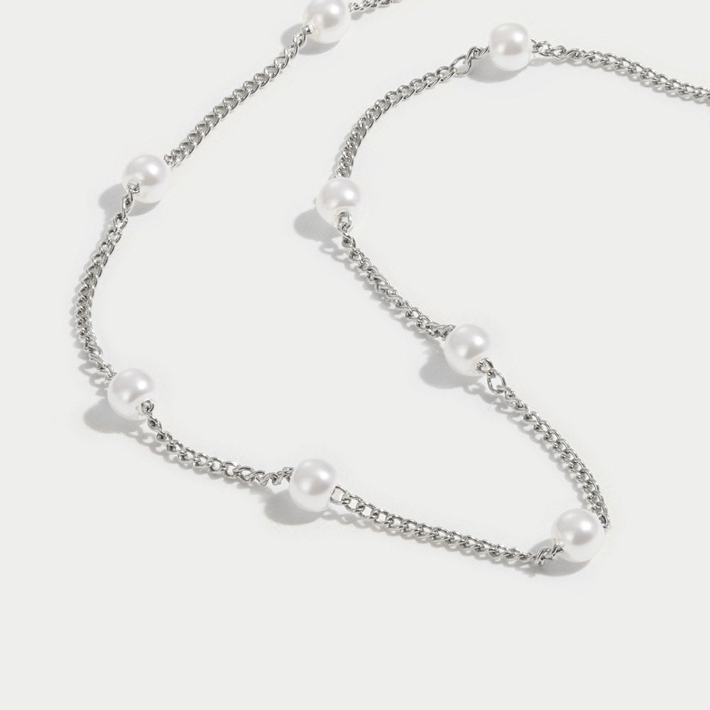 Nura Pearl Silver Necklace