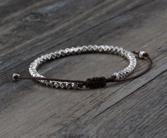 Silver Antique Meditation Bracelet