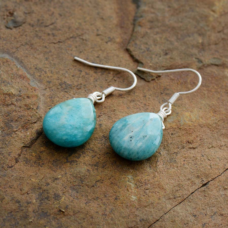 Amazonite Teardrop Earrings