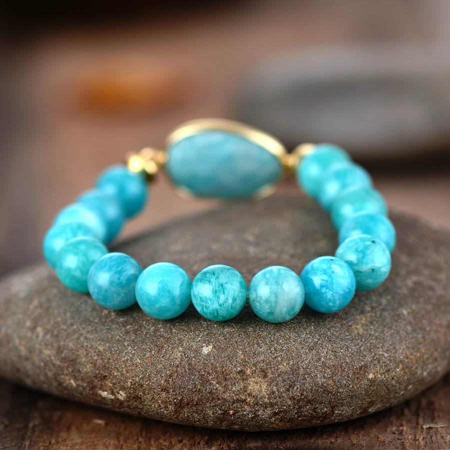 Amazonite Beaded Elastic Bracelet