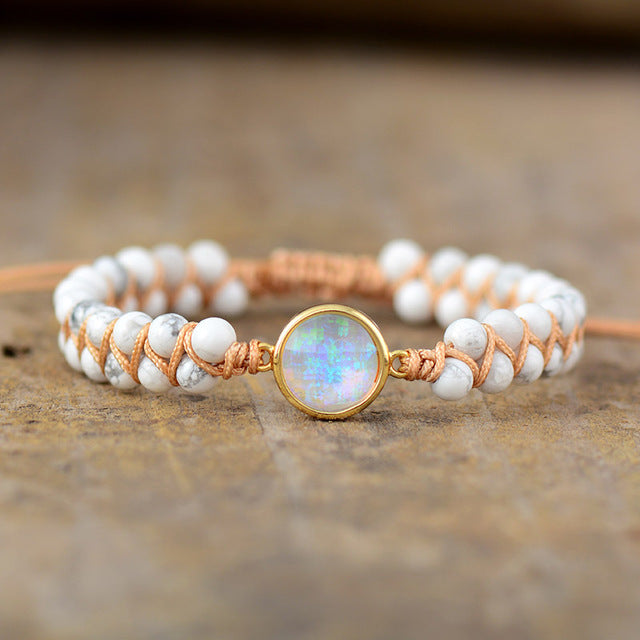 Howlite Opal Charm Bracelet
