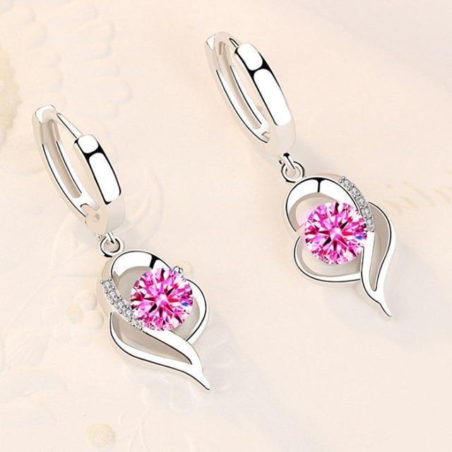Zirconia Inlaid Floral Earrings
