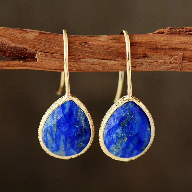 Grace Natural Stone Teardrop Earrings