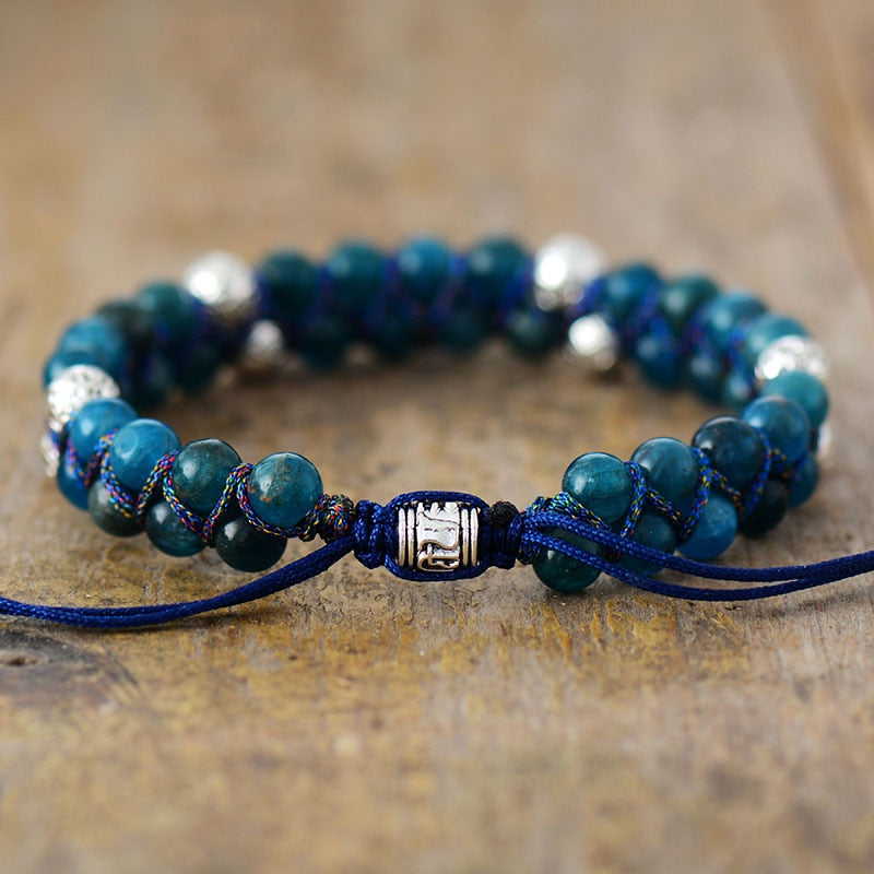 Apatite Steampunk Braided Bracelet