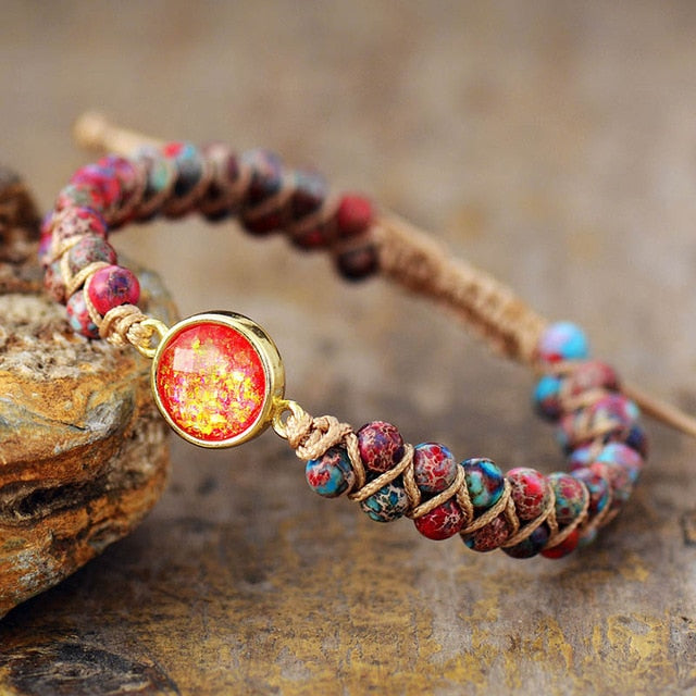 Braided Imperial Jasper Opal Bracelet