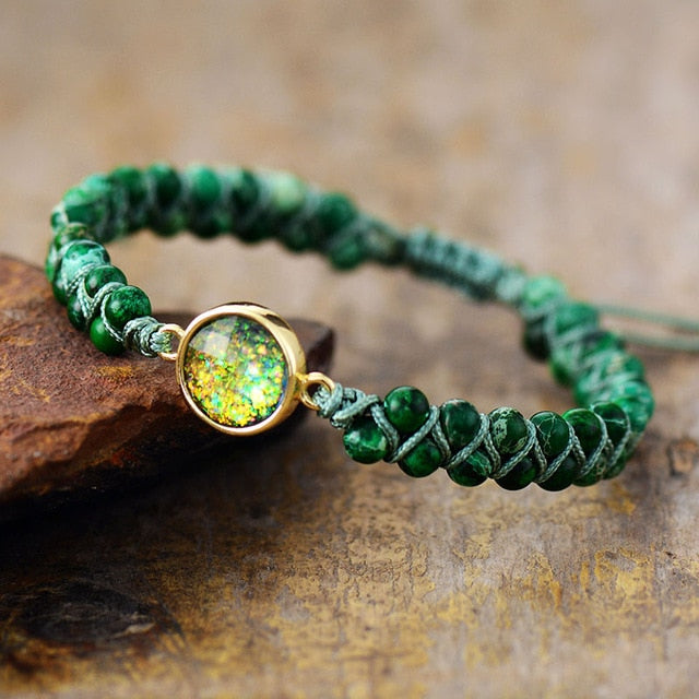 Braided Imperial Jasper Opal Bracelet