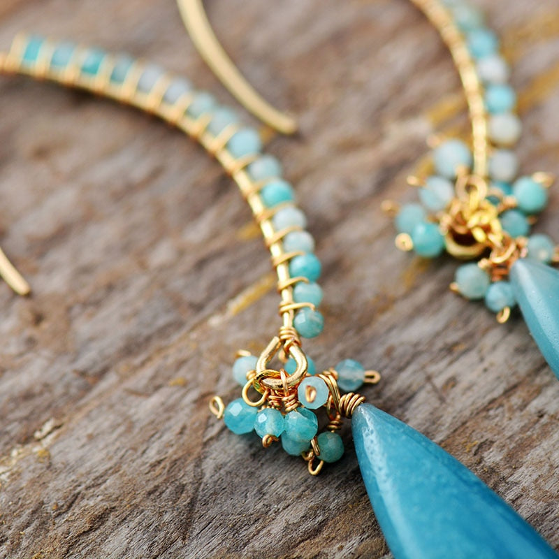 Amazonite Blossom Drop Earrings