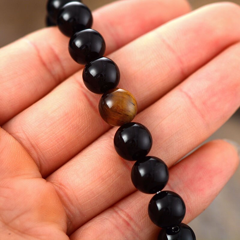 Black Obsidian & Tiger Eye Bracelet