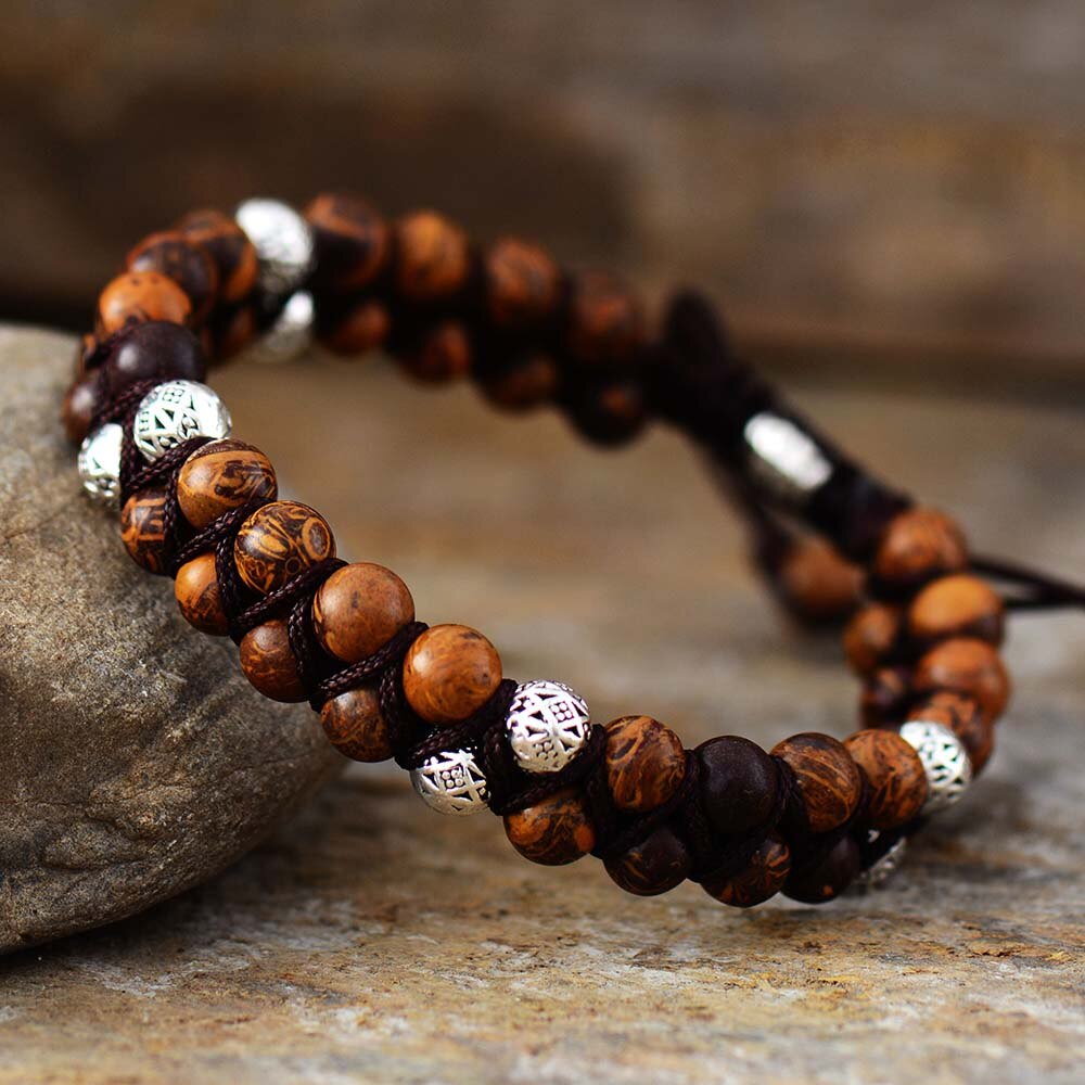 Wood Jasper Vintage Tibetan Steampunk Bracelet