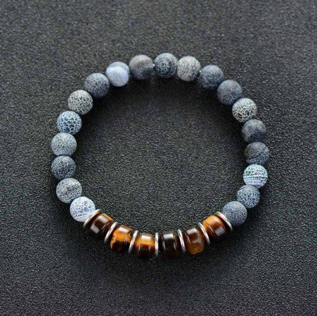 Agate & Tiger Eye Stretch Bracelet