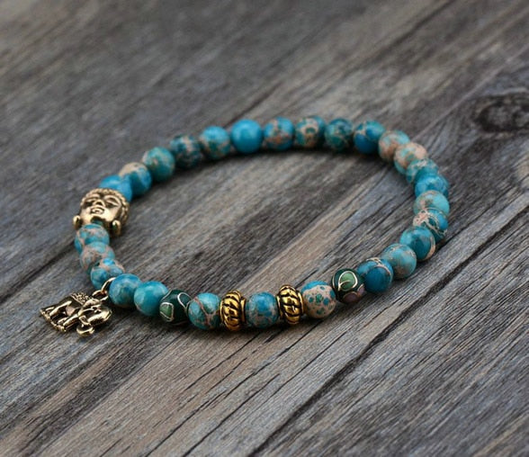 Elephant & Buddha Meditation Charm Bracelet